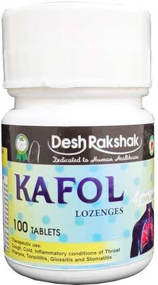 Desh Rakshak Aushdhalaya Kafol Lozenges Tablets (100 tab) - Pack 4
