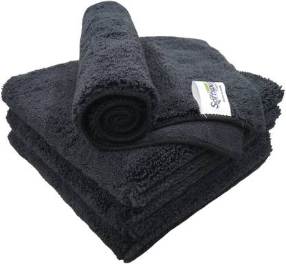 SOFTSPUN SOFTSPUN Microfiber Vehicle Washing Cloth 4 pcs black 380 GSM Wet and Dry Microfiber Cleaning Cloth