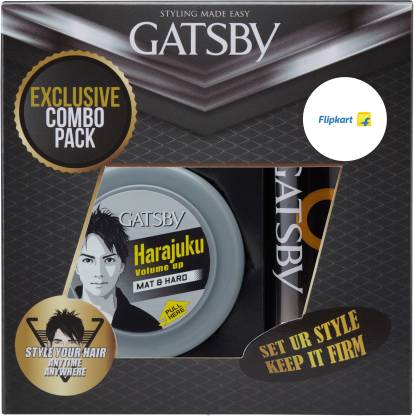 GATSBY Hair Styling Wax Mat & Hard 75g with Set & Keep Hair Spray Extreme Hold 66ml