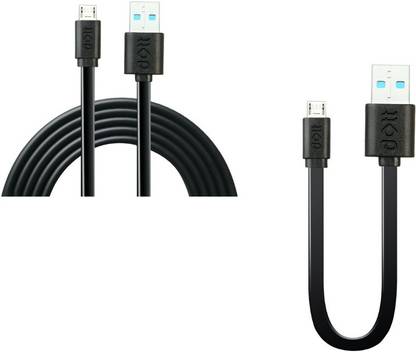 DOTT Micro USB Cable 2 A 1 m mBasic For Android Phones (1 Meter) + mBasic Flat For Power Bank (0.2 Meter)