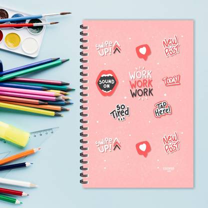 ESCAPER Work Work Work Doodle Diaries (Ruled - A5 Size - Pack of 2 Diaries), Speech Doodle, Doodle Diaries, Welcome Diaries A5 Diary Ruled 80 Pages