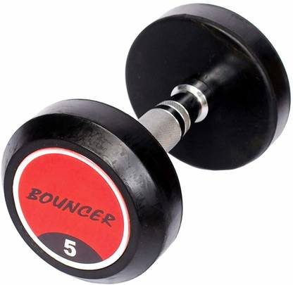 Lifetime Rubber Coated Bouncer Dumbbells Pair of 5 kg Fixed Weight Dumbbell