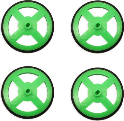 Electronic Spices PACK OF 4 Plastic Project Wheels - Designed for Science and Engineering Car Projects Electronic Components Electronic Hobby Kit