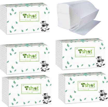 Tshot Tissue Paper/ Paper Towel (2 Ply) For Home And Office Use, High Absorbent, Large Size Tissue (23x21 Cm) Pack Of 6 (600 Towel Napkins)