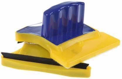 CRENTILA Magnetic Double Sided Glass Wiper Brush for Window Mirror Cleaning Washing Tool with 2 Extra Cotton Cleaner Mop