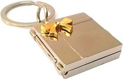 Teczest Metal Photo Frame/Square Shaped/Double Photo Frame Keychain Key Chain
