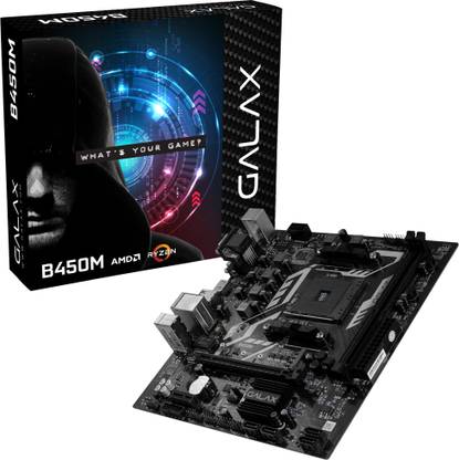 GALAX B450M AMD AM4 PCIe 3.0 DDR4 mATX Motherboard with M.2 USB 3.1 Gen1 DVI-D and SATA III 6Gbps AM4Socket Micro-ATX AMD B450 Chipset DDR4 Motherboard for Desktop