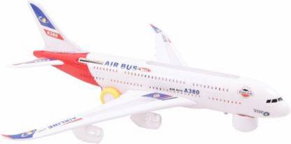 ADVcollection (All Day Valuable) Airbus Model Toys With Loud Musical Flashing Light Automatic Airplane Electric Plane, Bump N Go Feature Aeroplane For Children (Multicolor)