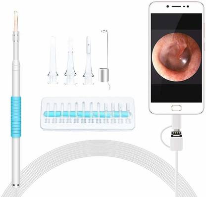 amiciCare Ear Cleaning Endoscope Visual Ear Wax Cleaning Tool With 0.3MP Camera and 6 LED Objective Microscope Lens