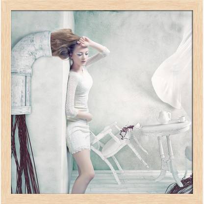 Artzfolio Concept of Industrial Rapunzel Tabletop Painting Natural Brown Frame 6inch x 6inch (15.2cms x 15.4cms) Digital Reprint 7 inch x 7 inch Painting