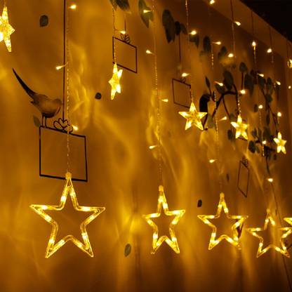 spark world 138 LEDs 3.51 m Yellow Color Changing, Flickering, Steady Star Rice Lights
