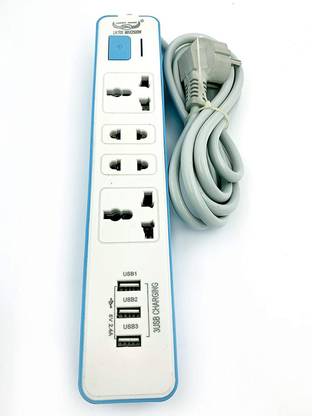 verena Lucky Hawk (LH-T03) Spike Guard with 4 Socket, 3 USB Port and Long Wire 4  Socket Extension Boards