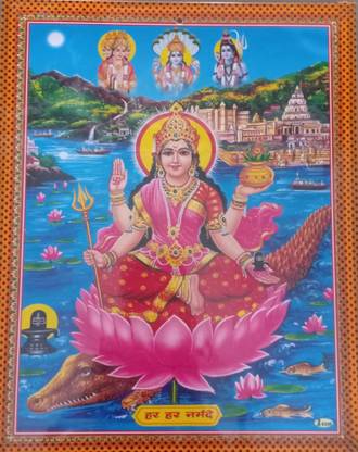 Narmada Devi Poster/River Narmada Devi Poster Paper Print