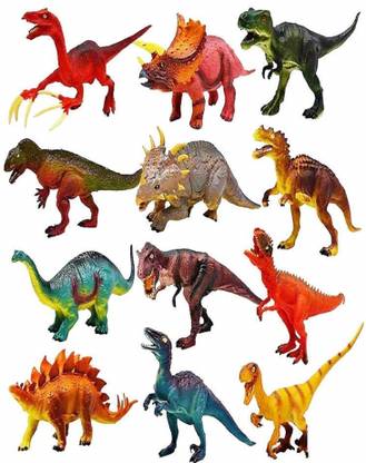 Dherik Tradworld Exclusive Animal Play Sets Realistic 12 Piece Pack of Educational Dinosaur Play Set Toys for Kids (Set Of 12 Dinosaur)