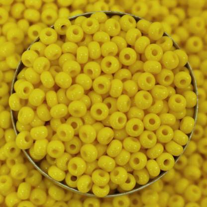 Crafto Seed Beads 8/0 for Jewellery,Craft and Embroidery Making, Lemon Yellow Color(100 Gram)