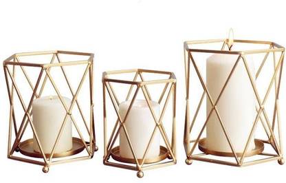 Coudre Nordic Style Stainless Steel 3 - Cup Candle Holder Set