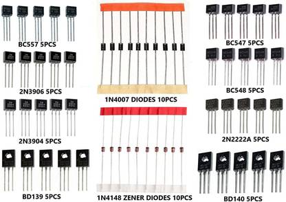 Robotbanao Capacitor Resistor Transistor Kit, 310 Piece Components, CRT Box DIY Projects Electronic Components Electronic Hobby Kit