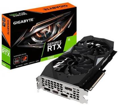 GIGABYTE GV-N2060OC-6GD GDDR5 6 GB NVIDIA Chipset 192 bit 1755 MHz Graphics Card