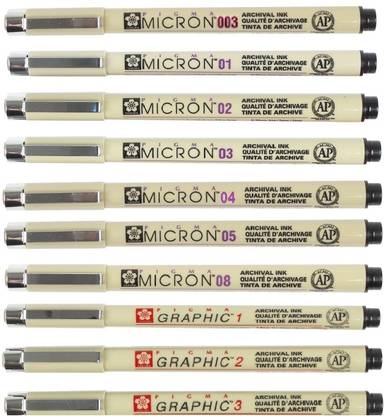SAKURA Pigma Micron (Black Ink) Archival Ink 10 Fineliner Pen