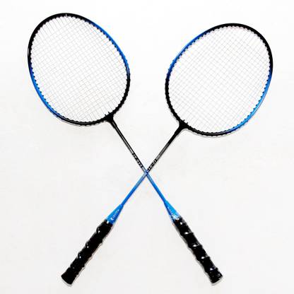 Lekh Enterprise  I Zoom - Badminton Racquet Combo (Set of 2)(BLUE & BLACK) Multicolor Strung Badminton Racquet