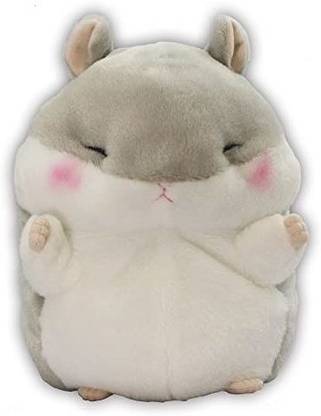 Amuse Coroham Coron Series Plush Hamster Puppet Doll Gray 'Jan-kun' Size (9"x 8"x 5")Stuffed Animal Toy Comfortable DollPlush  - 5.1 inch