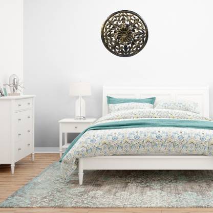 Renart Hand Crafted MDF Wood Carving Decorative Round Wall Panel Black Gold (40.64 X 40.64) Cm