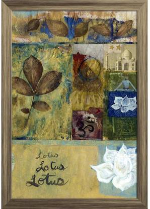 Yoga Art Collage & The Taj Mahal Paper Print