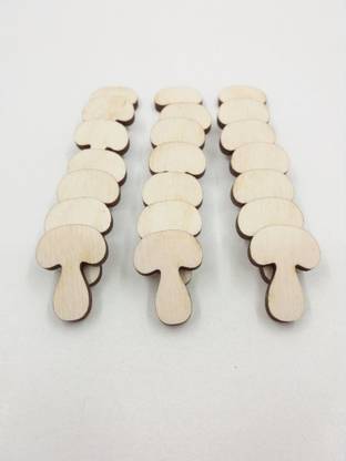 SUDARSHAN STICKER Mushroom Wooden Laser Cut for Decoration DIY Products _WCO321