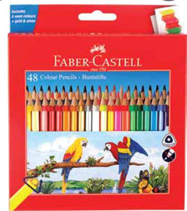 FABER-CASTELL 48 COLOR SHADES COLOR PENCIL SET FOR ARTISTS (MULTICOLOR) round Shaped Color Pencils