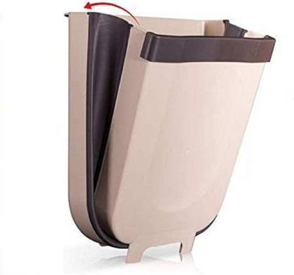 Breewell Hanging Trash Can for Kitchen Cabinet Door, Small Collapsible Foldable Waste Bins, Hanging Trash Holder for Bathroom Bedroom Office Car, Portable Home & Outdoor Garbage Plastic Dustbin