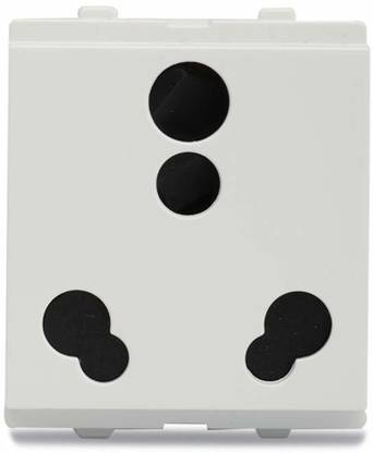 schneider electric Opale-6A/16A, 3 Pin Socket with Shutter (Pack of 10) 16 A Three Pin Socket