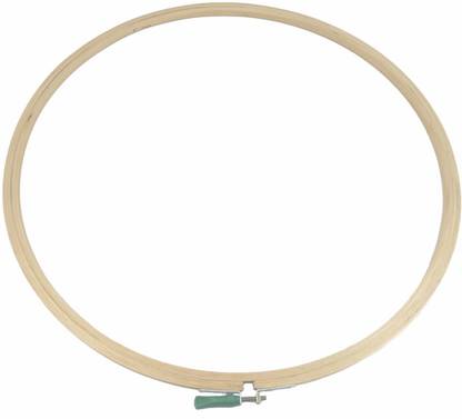 AUMNI CRAFTS Wooden Hoop Ring Frame 16 Inch (1 Piece) With Iron Key Tightener For Fabric Cross stitching Embroidery Art Sewing Painting Tool Embroidery Hoop