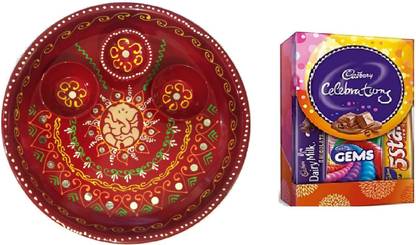 Mahi KRISHNA Diwali Gift Hamper with Decorative Puja Thali Assorted Gift Box