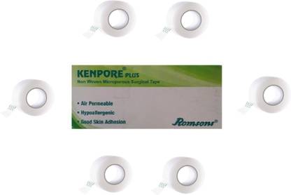 Romsons Kenpore Plus Non Wooven Microporus Surgical Paper Tape (2.0 Inch x 9.0 m - Box of 6 Rolls) First Aid Tape