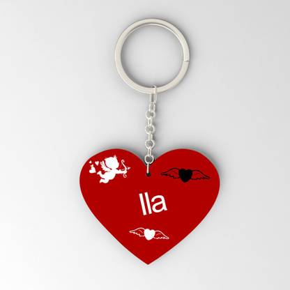 Gifts Zone - Ila Name Beautiful Heart Shape Plastic Keychain Best Gifts for Your Special One - -592 Key Chain