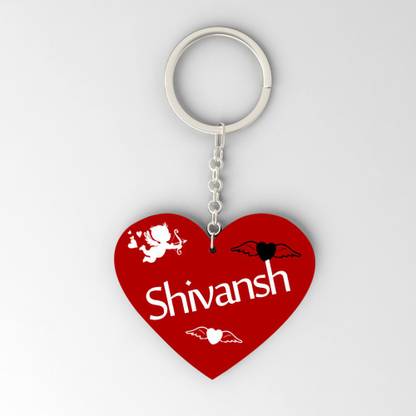 Gifts Zone - Shivansh Name Beautiful Heart Shape Plastic Keychain Best Gifts for Your Special One - MGZ-092 Key Chain