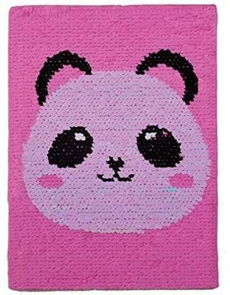 The Mines Press iscream Glittery Flip Sequin Sweet Panda Book-Bound Lined-P 8.5" Journal