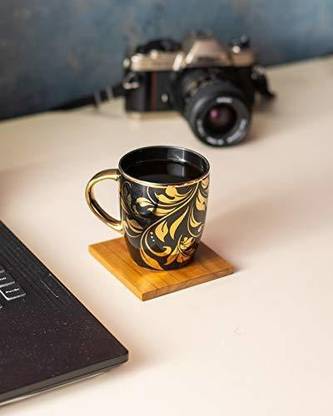 SkyKey Bone China Designer Tea Cup, Coffee, Capacity - 300 ML, Set of 6 Bone China Coffee Mug