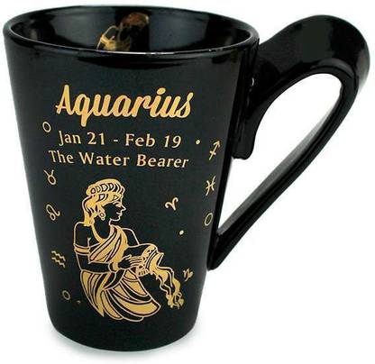 ARCHIES GOLDEN & BLACK ZODIAC MUG (AQUARIUS) Ceramic Coffee Mug