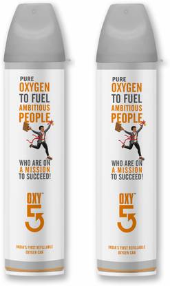 OXY5 Pure Oxygen for Ambitious Peole (Refillable and Portable Oxygen Can) 2 PCS Portable Oxygen Can