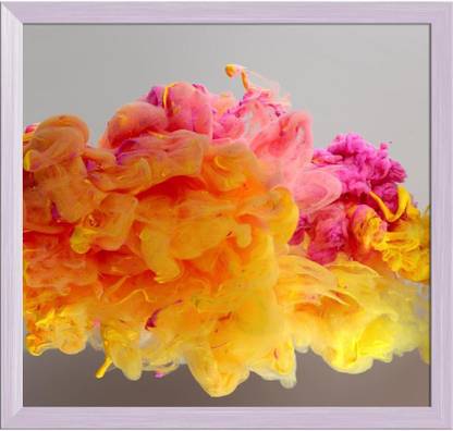 Artzfolio ArtzFolio Abstract Colour Effect in Water Background Canvas Painting White Synthetic Frame 12.7inch x 12inch (32.3cms x 30.5cms) Digital Reprint 12 inch x 12.7 inch Painting