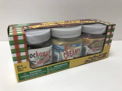 Frog Slime Pack of 3 Slime ( Jam, Chocolate and Peanut Butter) Multicolor Putty Toy