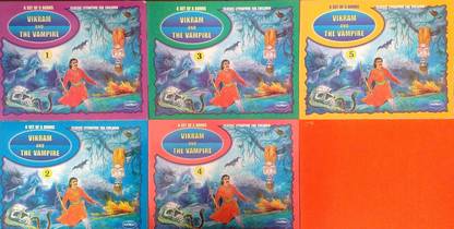 Classic Literature For Children Vikram And The Vampire A Collection Of Interesting Stories Written In Simple And Beautiful Multicoloured Pictrures English Medium A Set Of 5 Books