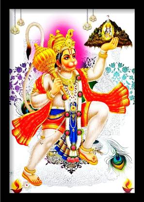 सुनीनो बिग साइज़ पोस्टर ऑफ हनुमान जी विथ फ्रेम (48 x 34 cm )| गॉड फोटो फ्रेम्स | हिन्दू गॉड फोटो | भगवान फोटो रिलीजियस फ्रेम