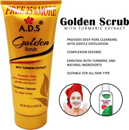 ads Golden Facial Face Scrub, (A1548), 212g With Lilium Hand Cleanser Scrub
