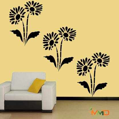 MMD DECORATION Tulip zone Wall Stencil Floral Pattern Size : ( 16-inch x 24-inch) Tulip zone Wall Stencil Reusable Wall Painting Stencil for Home Decoration Wall Stencil Stencil (Pack of 1, Tulip zone) wall stencil Stencil
