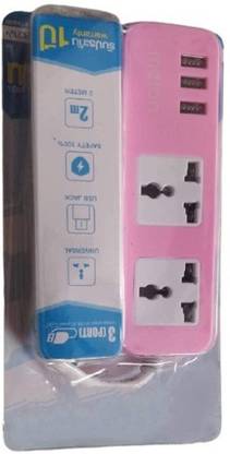 G-vision Round Extension Board with Three USB Port,Power Socket Extension Board, (Testing Warranty) (with Three USB Port) 2  Socket Extension Boards