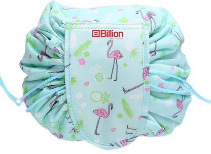 Billion Lazy Cosmetic Bag Drawstring Travel Makeup Bag-GREEN FLAMINGO Travel Toiletry Kit