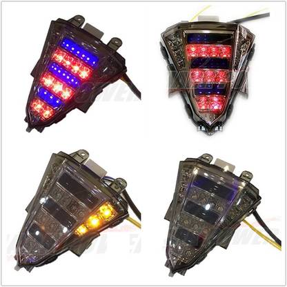 J T Auto YZF R15 V2 Tail Light with Integrated signal Lights Brake Light Motorbike LED for Yamaha (12 V, 12 W)
