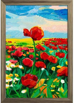 Artwork Of Opium Poppy Paper Print